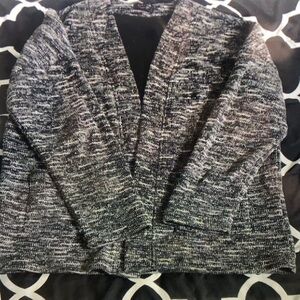 Men's Black and Gray Cardigan Sweater